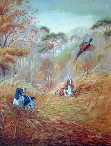 Eric Meade-King, Spaniels putting up a Pheasant