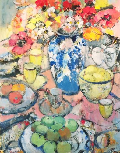 Still Life with Poppies, Yellow Bowl and Yellow Cups, Peter McLaren