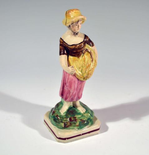 Staffordshire Pearlware Pottery Figure of Summer, Circa 1810-20