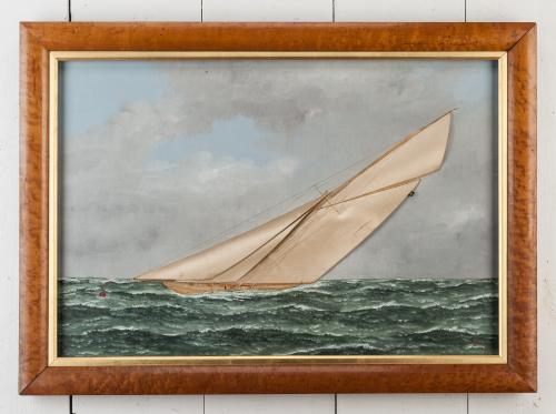 Racing Yacht of the Jeffries Yacht Club by Thomas Willis (1850-1925)