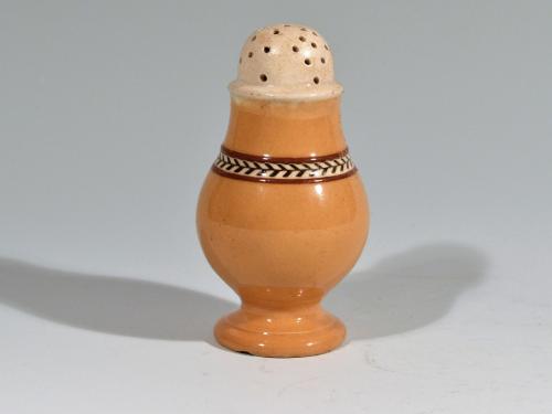 English Pottery Mocha Banded Pepper Pot, Circa 1810