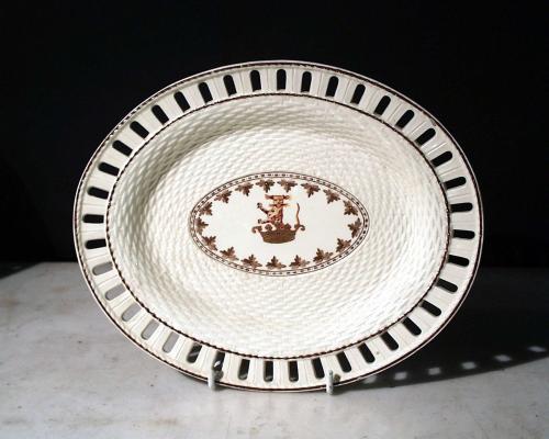 Armorial Creamware Dish, Sparke of Gunthorpe Hall, Norfolk, Circa 1785-1800