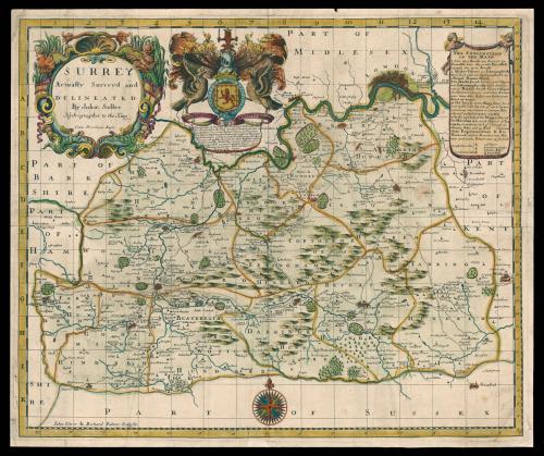 Surrey - John Seller's rare map of Surrey