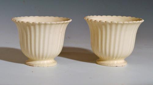Plain Creamware Fluted Jelly Beakers, Possibly French, Circa 1790