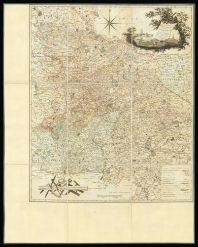 Warwickshire - Sherriff's rare large-scale map of 25 miles round Birmingham