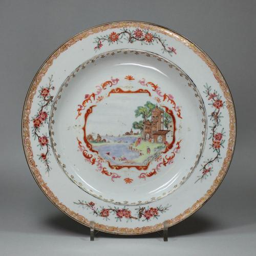 Chinese Meissen-style famille rose plate, Qianlong (1736-95)