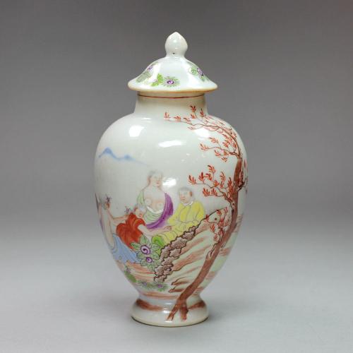 Chinese famille rose tea caddy and cover, Qianlong (1736-95)