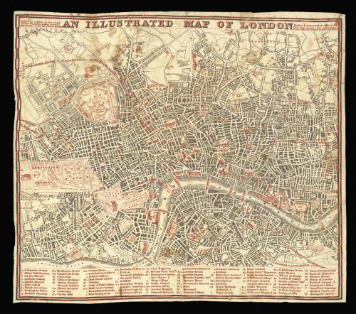 Rare map of London printed on cloth