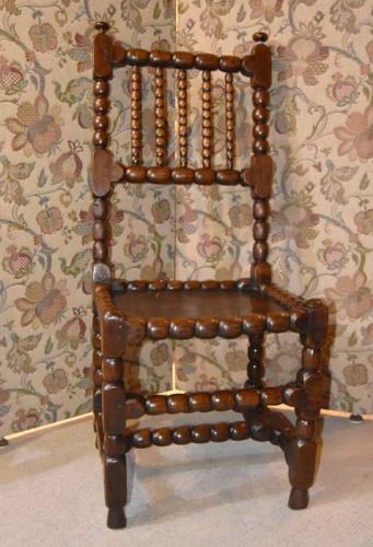 17th century bobbin turned oak chair
