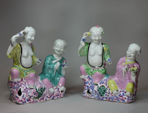 Pair of Chinese famille rose figures, circa 1780