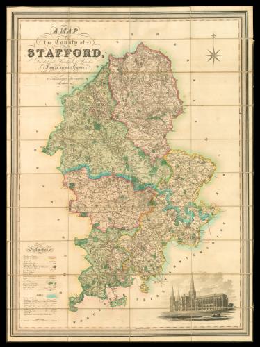 Staffordshire - Hutchings' large-scale map of Staffordshire