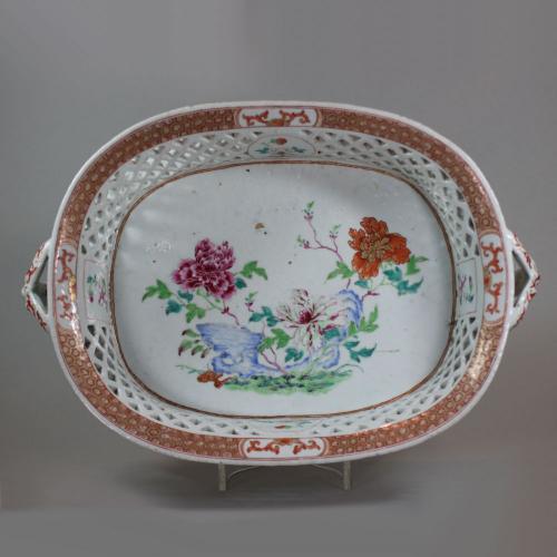 Chinese famille rose basket, Qianlong (1736-95)
