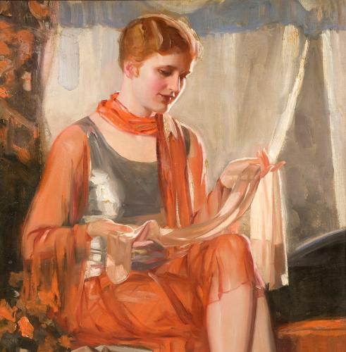 Clifford Cyril Webb, Seated lady with stocking