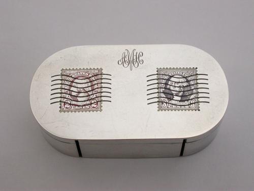 American Sterling Silver Double Stamp Roll Dispenser Box