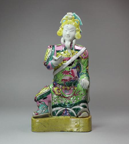 Chinese polychrome figure of Guandi (god of war and justice), early 19th century