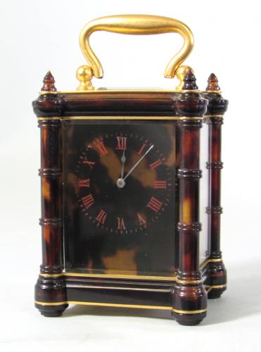 Drocourt miniature tortoiseshell carriage clock