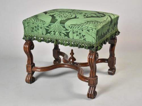 A rare William and Mary walnut stool, circa 1690