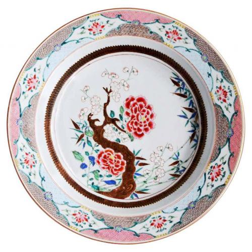 Chinese Export Famille Rose Large Porcelain Basin, Circa 1735-50