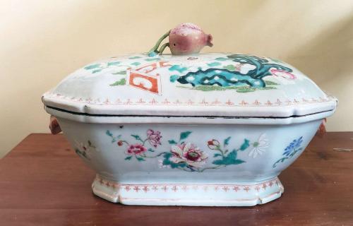 Chinese Export Porcelain Famille Rose Tureen and Cover, Circa 1750-65
