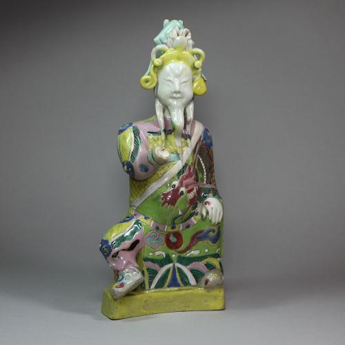 Chinese polychrome figure of Guandi (the God of War), 19th century