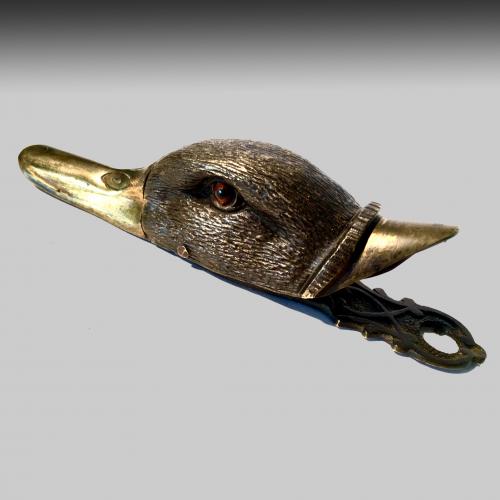19th century cast brass paper clip