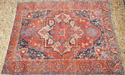 decorative antique Persian Karadja carpet