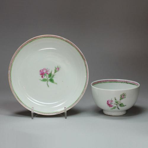 Chinese famille rose teacup and saucer, Qianlong (1734-95)