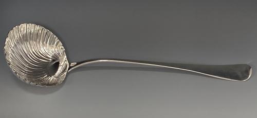 Ebenezer Coker Georgian silver ladle 1761