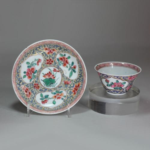 Chinese famille rose teabowl and saucer, Yongzheng (1723-35)