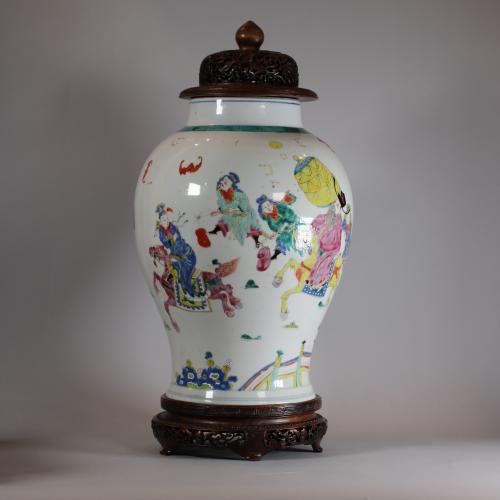 Chinese famille rose baluster jar (1722-1735)