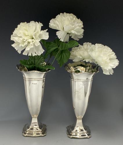 Silver vases Cooper Brothers 1922