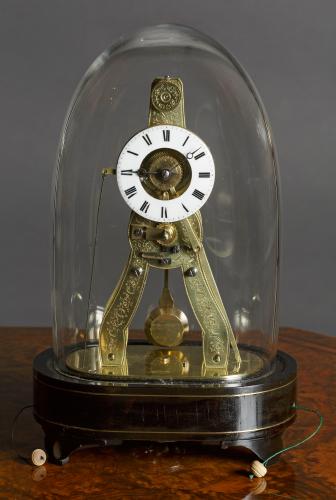 French Miniature Exhibition Style Skeleton Clock