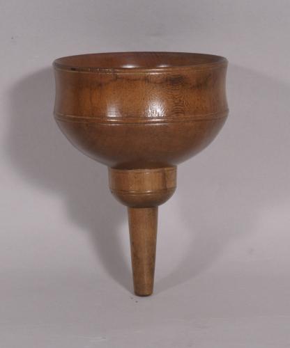 S/4215 Antique Treen 19th Century Sycamore Funnel