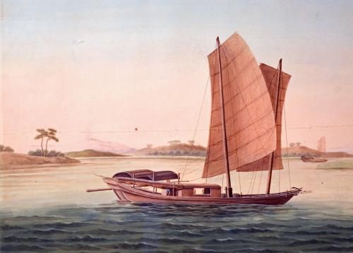 Chinese Watercolour of a Sampan, Circa 1800