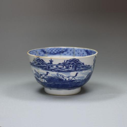 Very rare Chinese export blue and white teabowl, c.1770