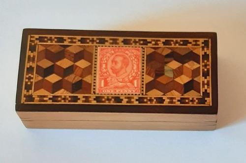 George V Tunbridge Ware Stamp Box