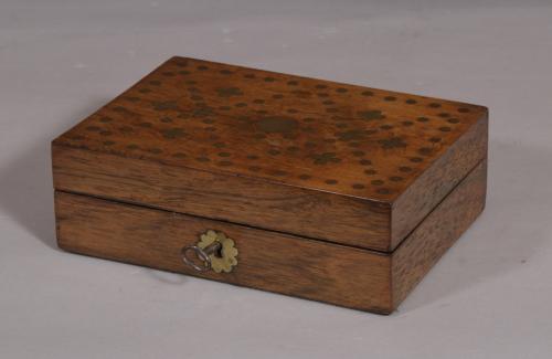 S/4224 Antique 19th Century Rosewood Lidded Box