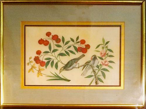 China Trade Bird Painting on Pith Paper, Circa 1840-60