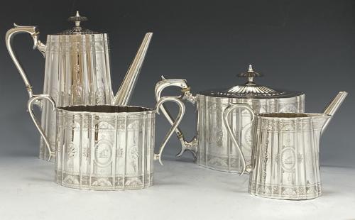 Sissons silver tea and coffee set 1870