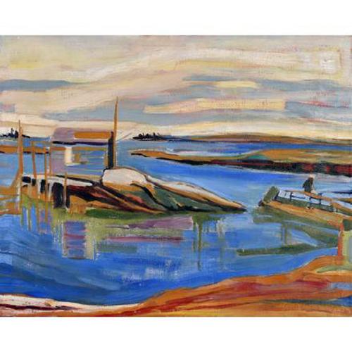Stonington, Maine Painting by Janet Sullivan Turner, oil on canvas, circa 1965