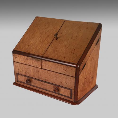 Victorian maple stationery box