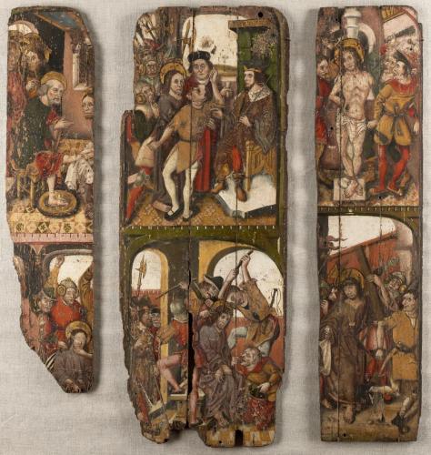 Rare Group of Painted Panels, Possibly English, Late-15th or early-16th Century