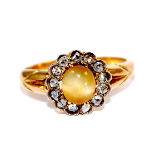 Victorian Cats Eye Cluster Ring