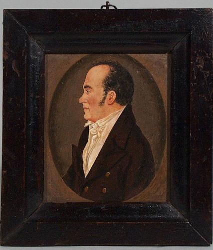 An English Portrait Miniature of a Gentleman, On Board, Circa 1820-35