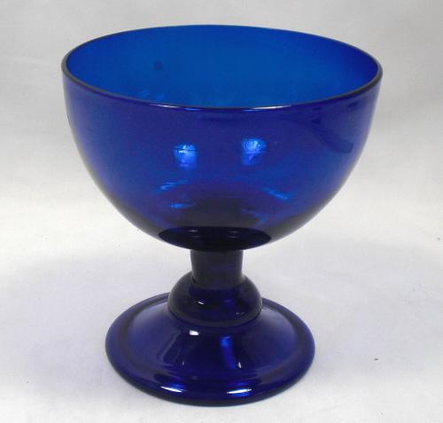 Cobalt blue glass sugar bowl