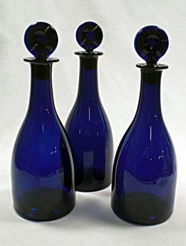 Bristol blue glass decanters