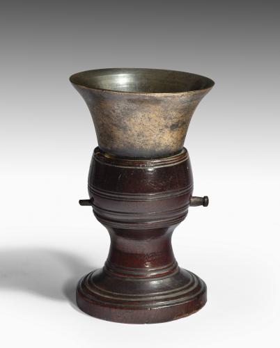 Unusual Bell on a fruitwood stand