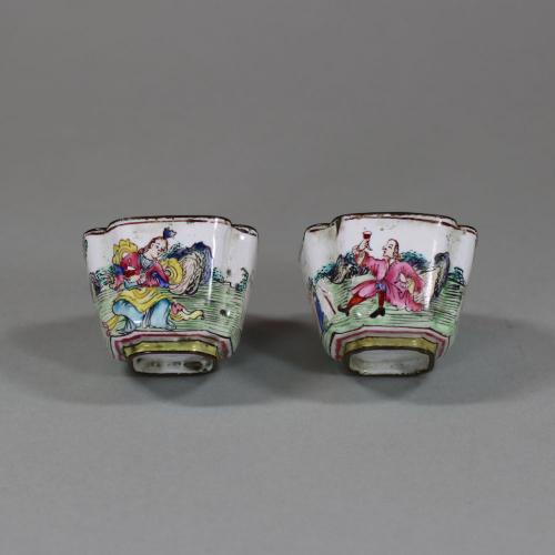 Pair of Chinese Canton enamel cups, Qianlong (1736-95)