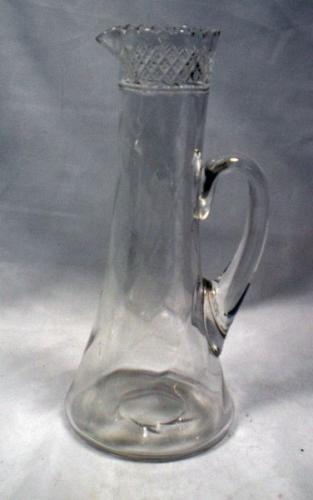 A crystal glass optically moulded and cut wine jug English circa 1890