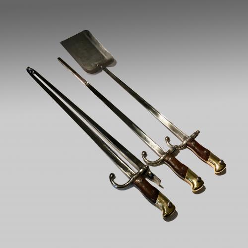 Antique set of three French fire irons